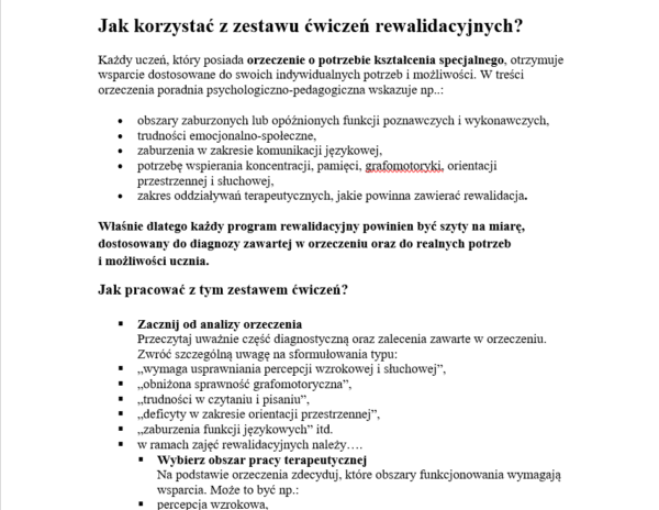Rewalidacja 2025/2026- kompletny pakiet materiałów dla nauczycieli i terapeutów (programy, tematy, sprawozdania, gry)