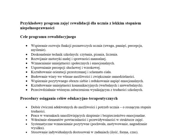 Rewalidacja 2025/2026- kompletny pakiet materiałów dla nauczycieli i terapeutów (programy, tematy, sprawozdania, gry)