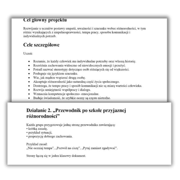 Interaktywny projekt edukacyjny „Różni, lecz równi”- szkolna kampania empatii i zrozumienia