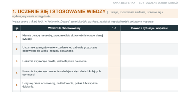 Teczka pedagoga i psychologa szkolnego 2026/2027 – plany pracy, wpisy do dziennika i arkusze obserwacji