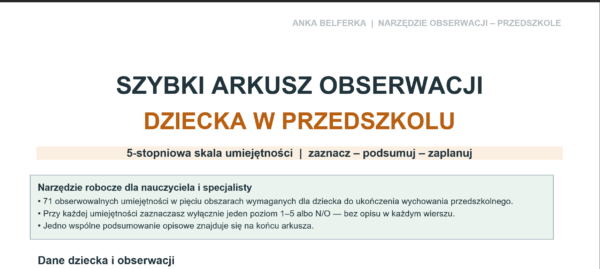 Teczka pedagoga i psychologa szkolnego 2026/2027 – plany pracy, wpisy do dziennika i arkusze obserwacji