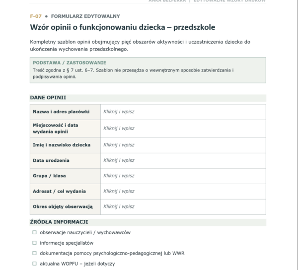 Ocena funkcjonalna ucznia- opinia, szkolenie i wzory dokumentów
