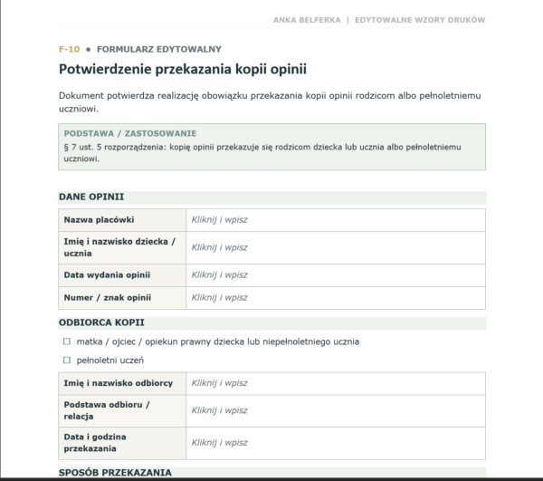 Ocena funkcjonalna ucznia- opinia, szkolenie i wzory dokumentów